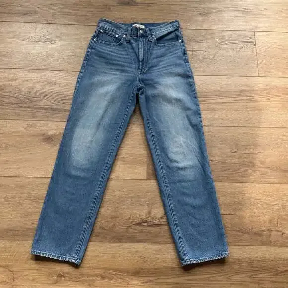Madewell Perfect Vintage Straight Jeans Size 26 Blue High Rise Denim - Picture 2 of 8
